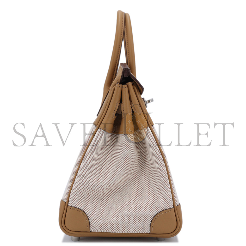 H**mes master birkin 30 swift canvas biscuit silver buckle h082686cka6 (30*23*15cm)